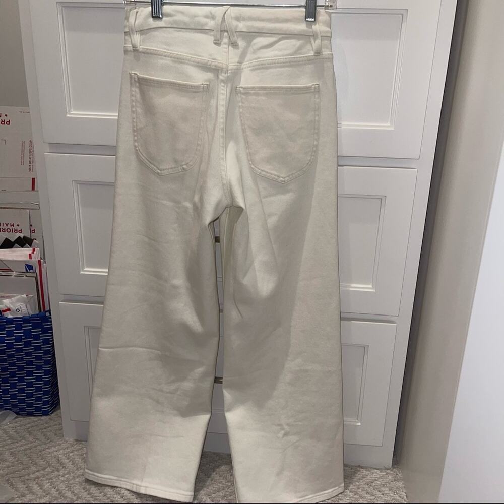 Good American Good Waist Palazzo Crop Pants Ecru 2/26 - Picture 9 of 9